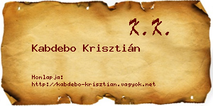 Kabdebo Krisztián névjegykártya