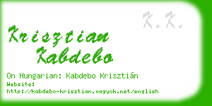 krisztian kabdebo business card